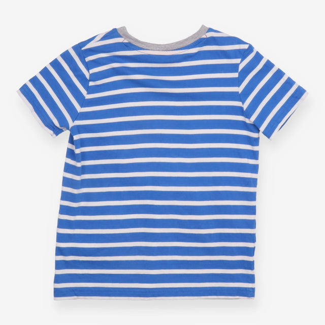 T-shirt blue and white stripes with orange lighten