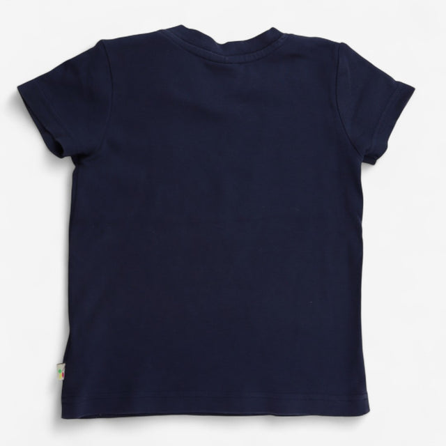 Navy Short Sleeve tee apple worm