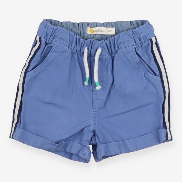 Blue chino shorts with side striped and white draw