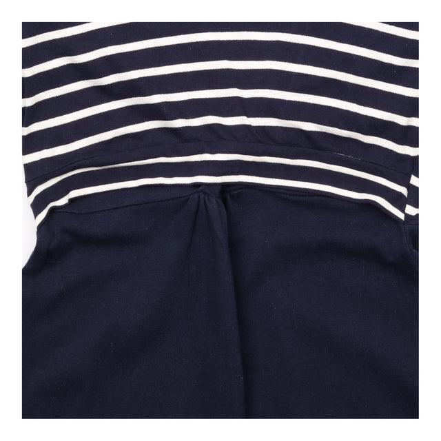 Navy Striped Empire Waist 3/4 Sleeve Maternity Dre