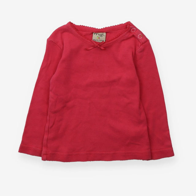 Tee LS pointelle cerise