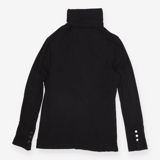 Maternity Nursing Top Black Jersey Roll Neck Long