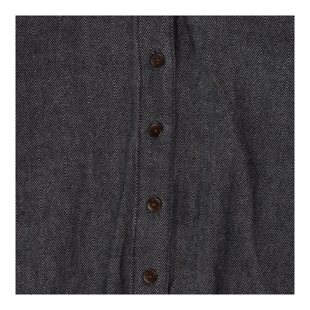 Organic Cotton Shirt Dress | Grey Herringbone Weav
