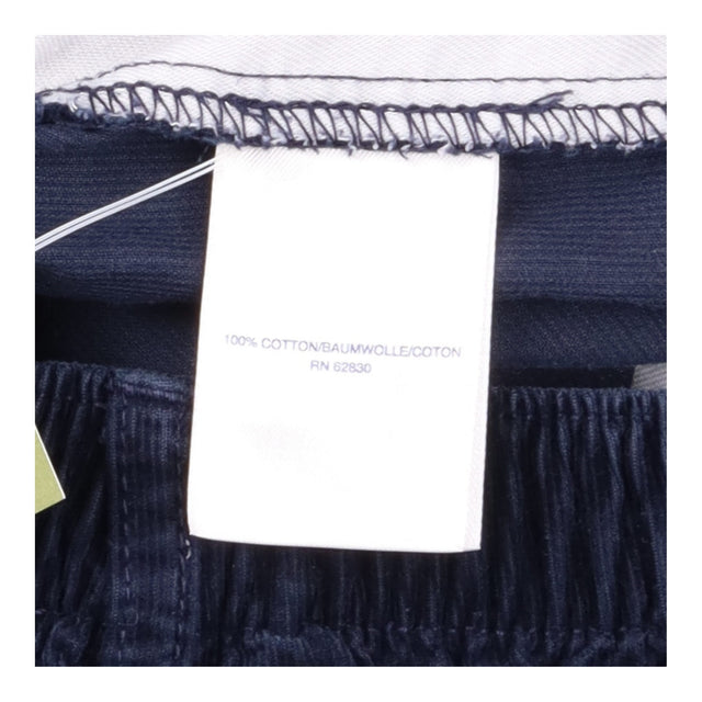 High Rise Straight Leg Corduroy Trousers Navy Blue