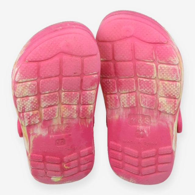 Clogs pink and yellow swirl