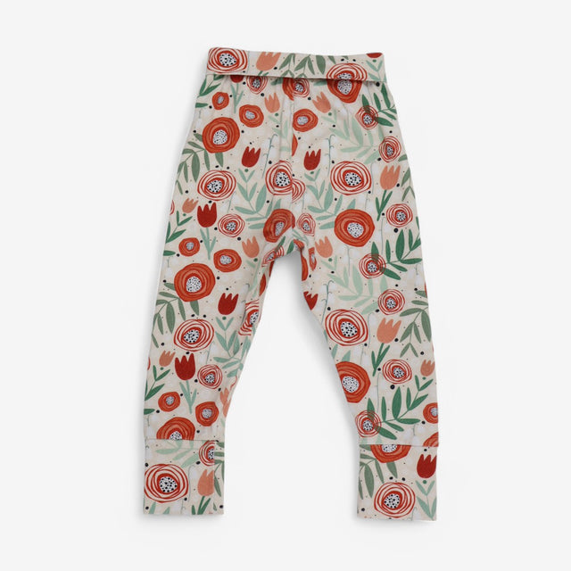 Leggings Red Floral Print - Daisy & Mamma Makes