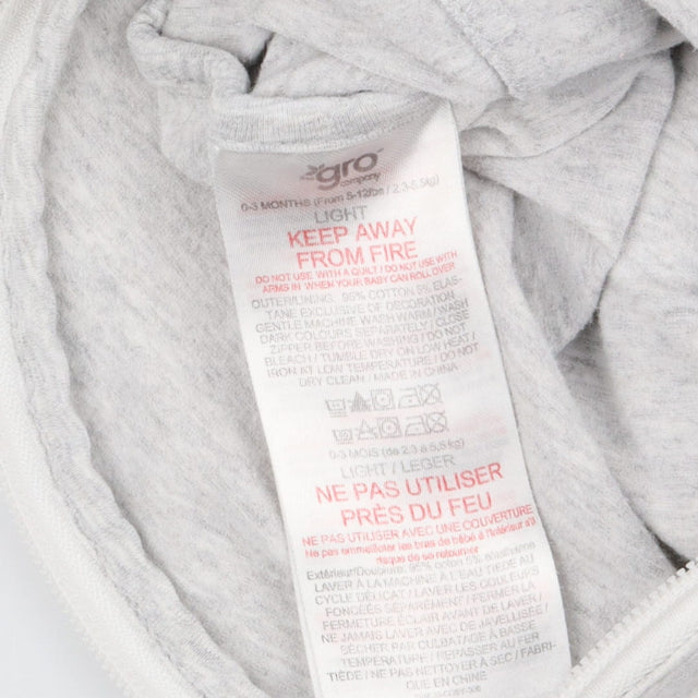 Grey Swaddle Sleep Bag 1 tog LIGHT