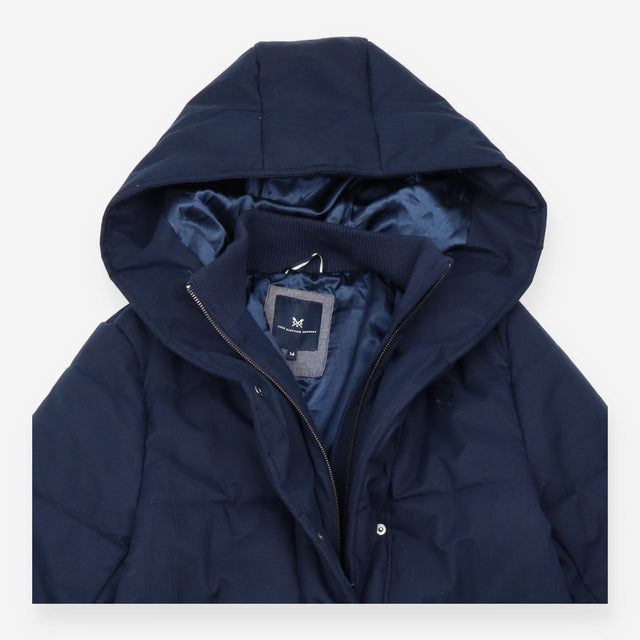 Padded Coat Navy Longline Hooded Heavyweight