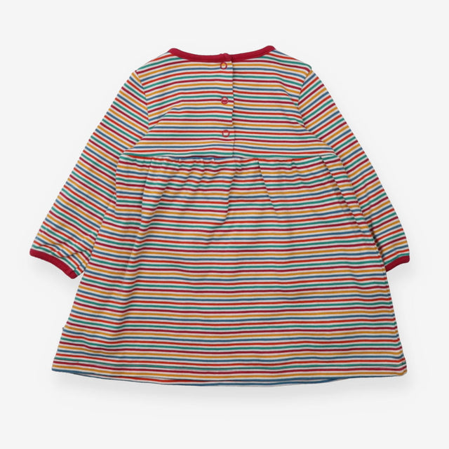 Jersey Dress Multi Colour Strips with Mousse Appli