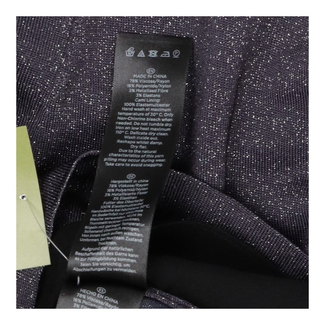 Hobbs Metallic Silver Sparkle Faux Wrap Mock Layer