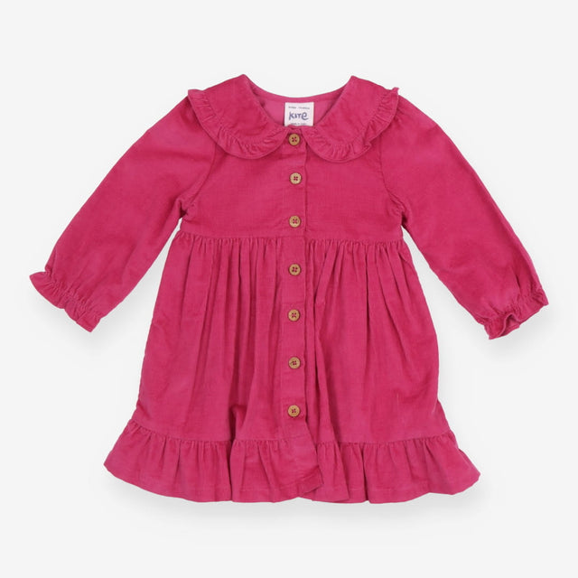 Pink Cord Long Sleeve Dress