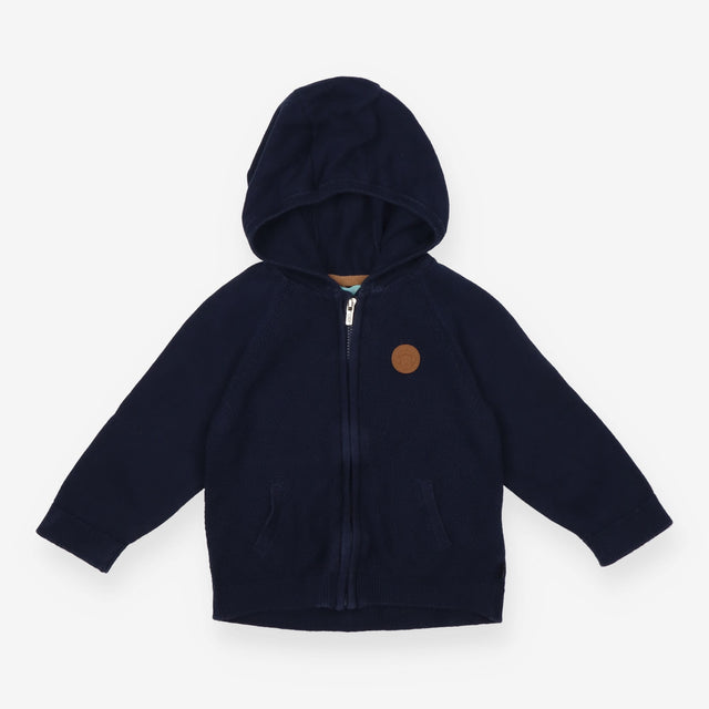 Navy Hoodie Faux Pockets