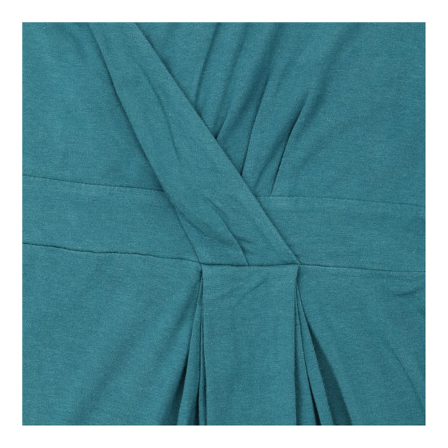 Dress Dark Teal Bamboo Blend Wrap V-Neck Long Slee