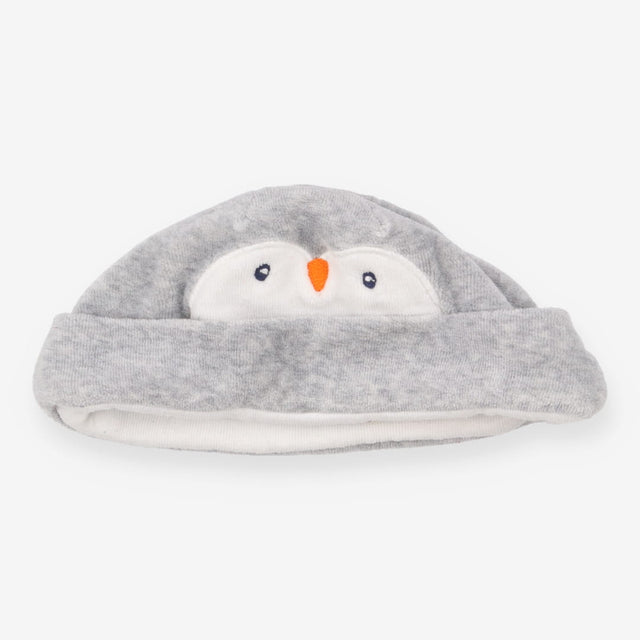 Outfit long sleeve grey and hat set penguin