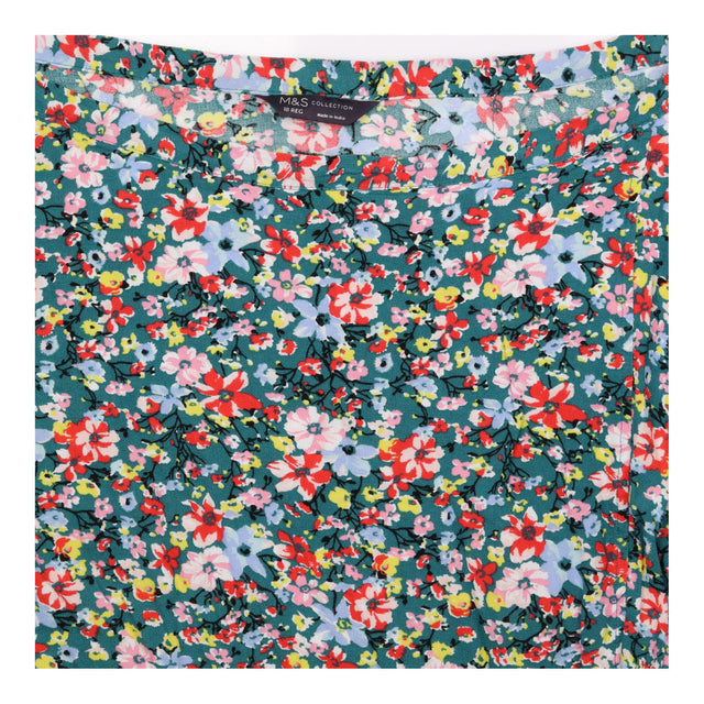 Floral Tiered Midi Skirt Multicoloured Print Visco