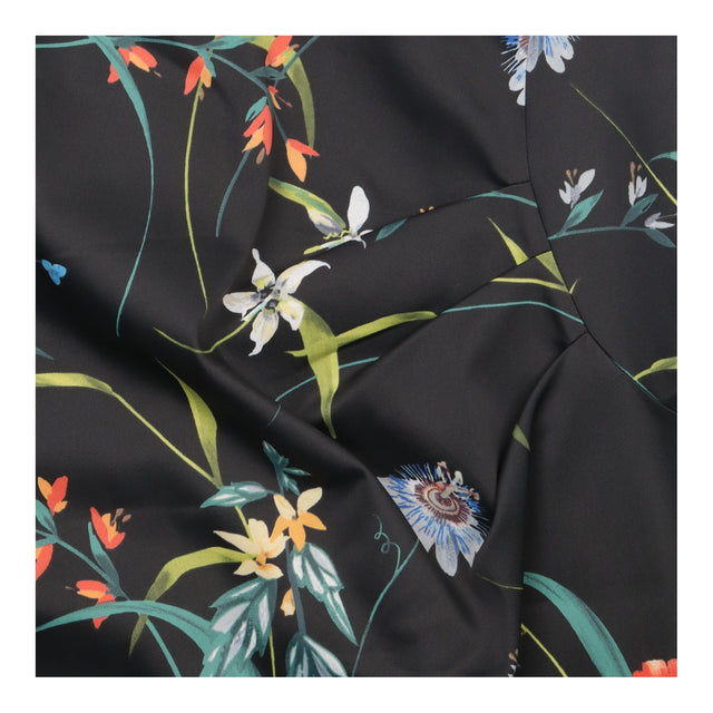Floral Print Cross Back Strappy Sheath Midi Dress