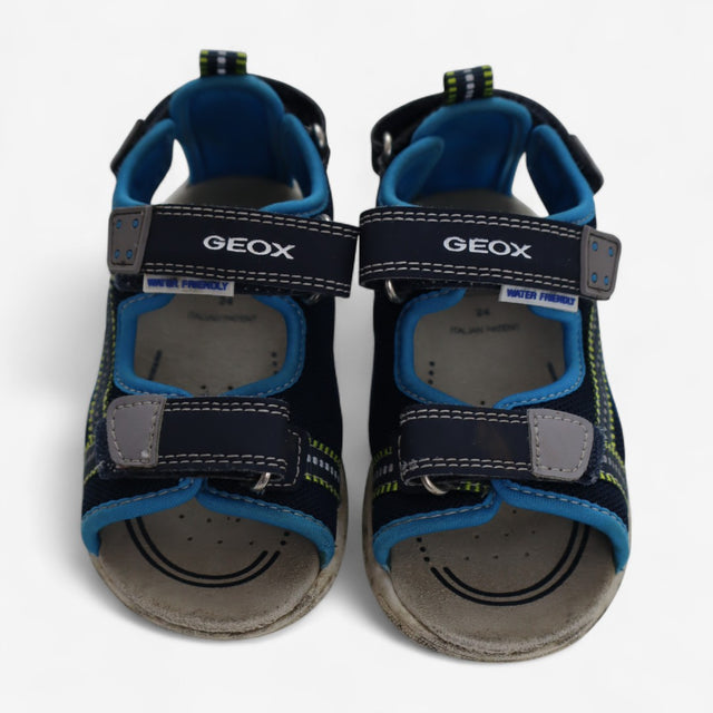 Navy Velcro Strap Sandals