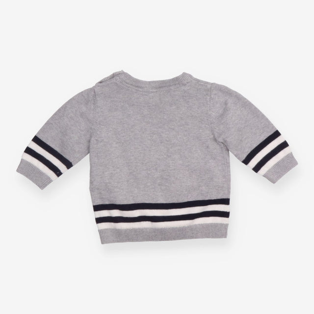 Light Knit Jumper Grey with Rhino and Bird