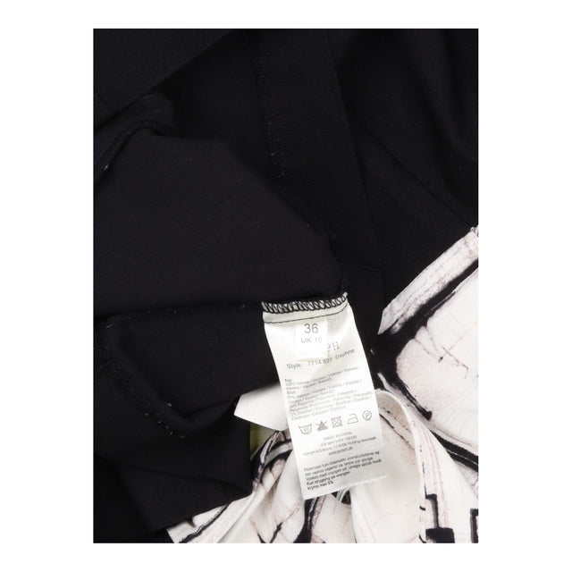 Dress Black White Abstract Print Cap Sleeve Round