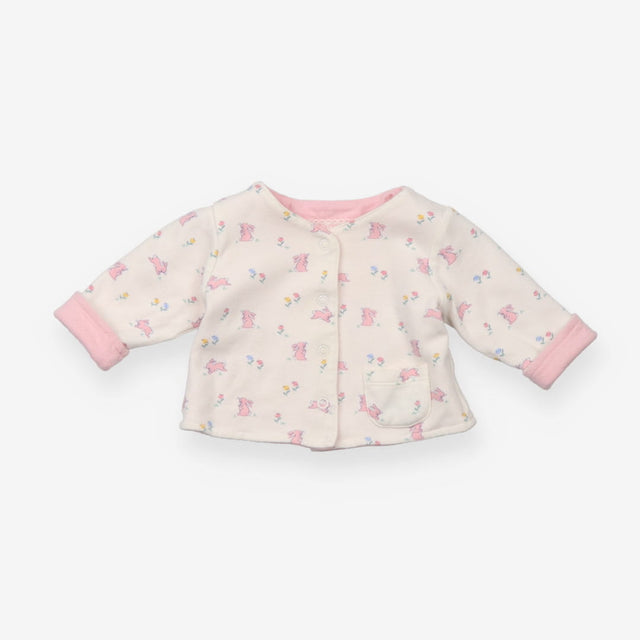 Cardigan jersey pink rabbits reversible
