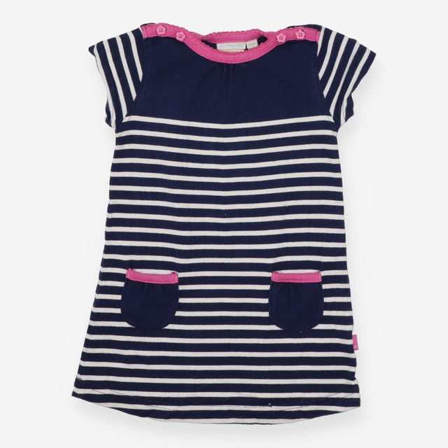 Navy Striped Dress Pocket
