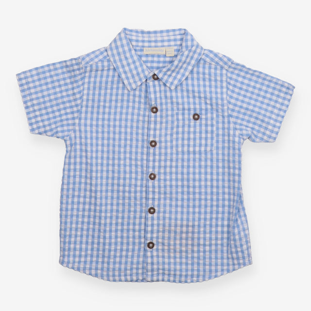 Shirt Short Sleeve Blue Check