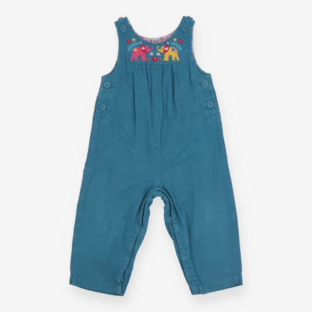 Dungarees Cord Blue Elephants Yellow and Pink