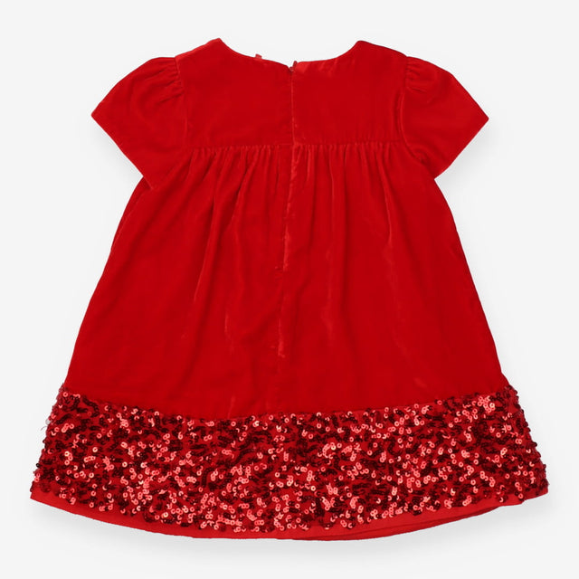 Party Dress Red Velvet and Sequins