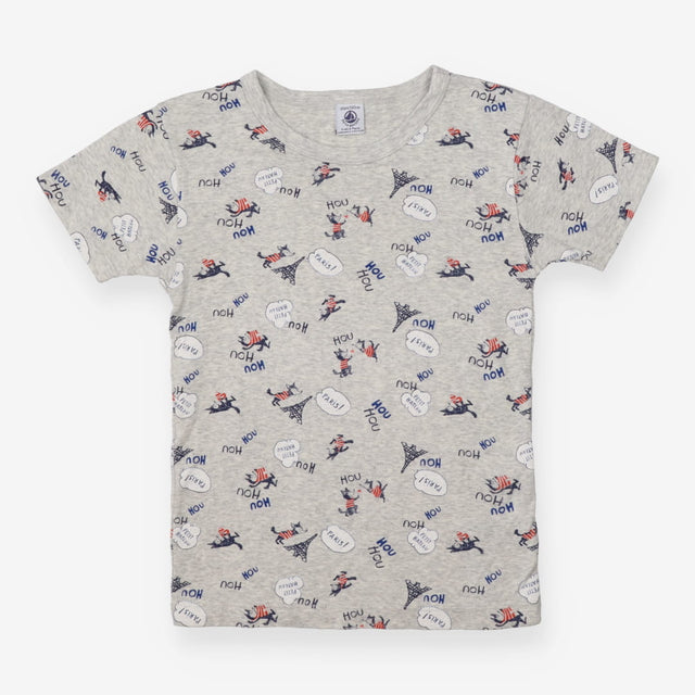 Tee SS grey Paris fox Eiffel Tower