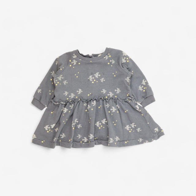 Grey Starry Bird Jersey Dress