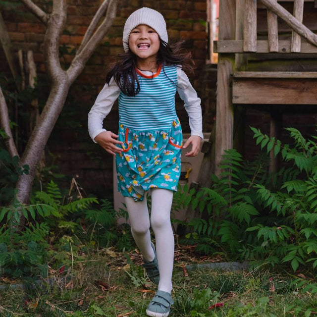 Rainbow print sleeveless dress with pockets