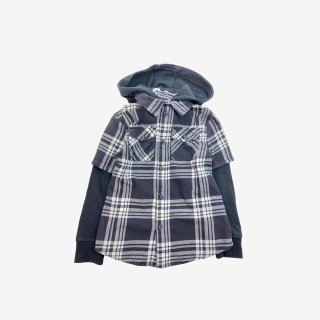 Grey and White Check Shacket