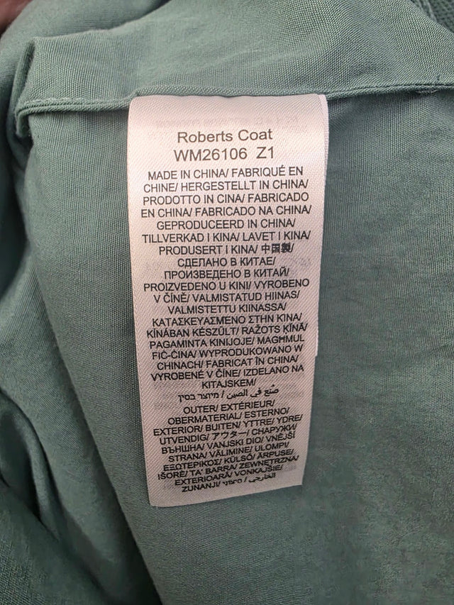 Coat Sage Green Cotton Longline Button Front With