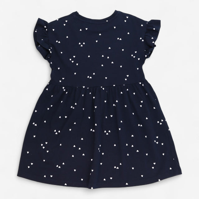 Dress Short Sleeve Navy Hearts