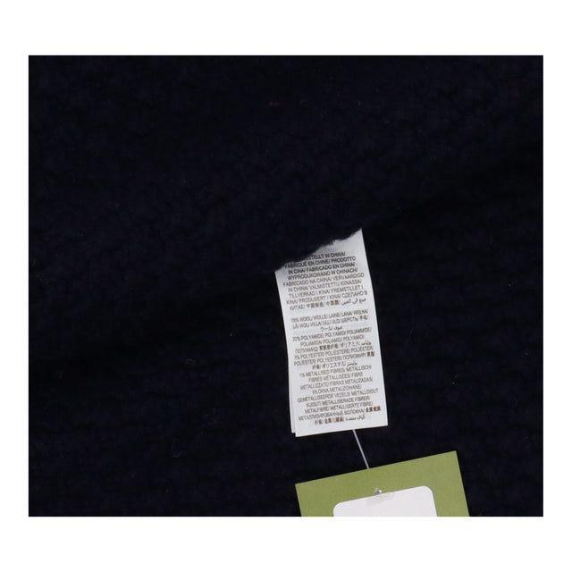 Cardigan Open Front Textured Metallic Trim Navy