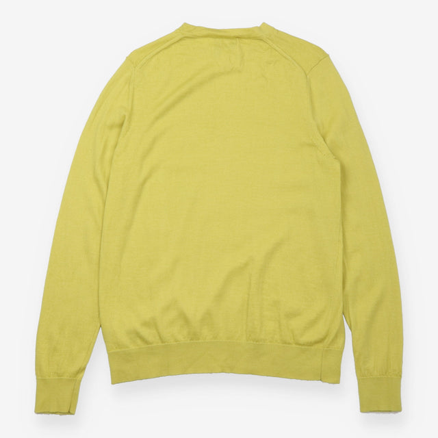 Merino Wool Jumper Lime Green Crew Neck