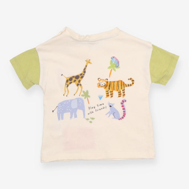 Cream and green lemur t-shirt
