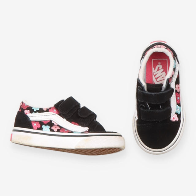 Vans Shoes Black with Glitter Flowers