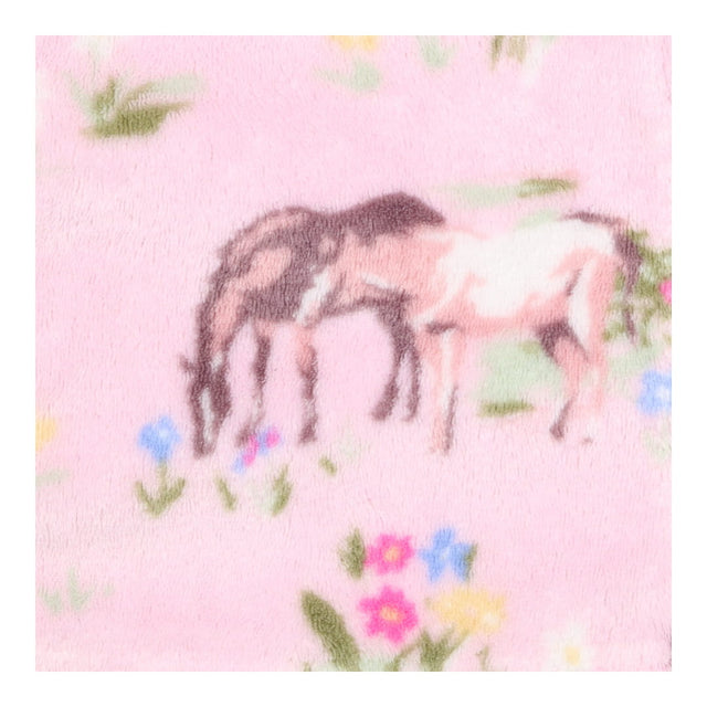 Dressing gown pink horses flowers