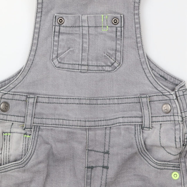 Dungaree Denim Grey with Neon Green Detail