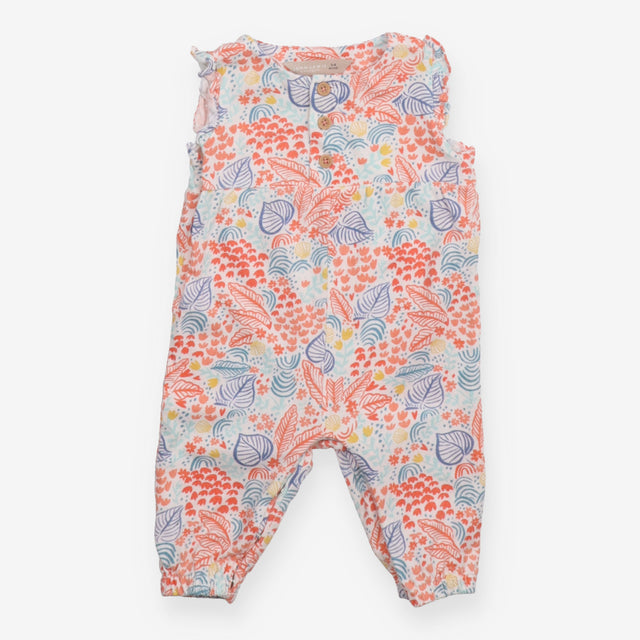 Romper orange and blue leaf