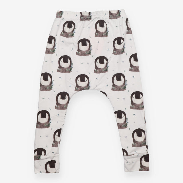 Harem Legging White with Penguins Faces Prints