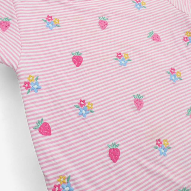 T-Shirt Pink Stripe Strawberries