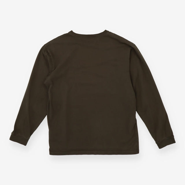 Khaki Green Long Sleeve Logo T‑Shirt