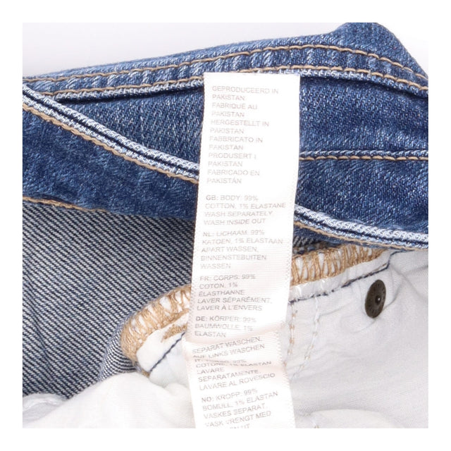 Shorts Blue Denim Turn Up Knee Length Jean Shorts