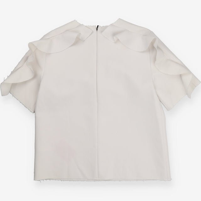 MSGM Off White Ruffle Sleeve Blouse