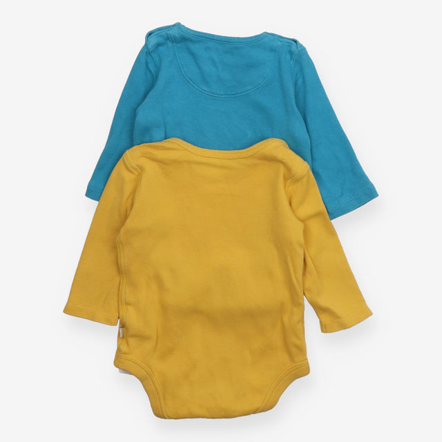 Bodysuits Long Sleeve Blue and Yellow 2-Pack