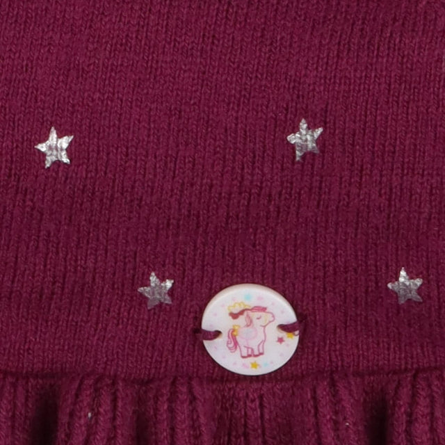Cardigan purple stars frills
