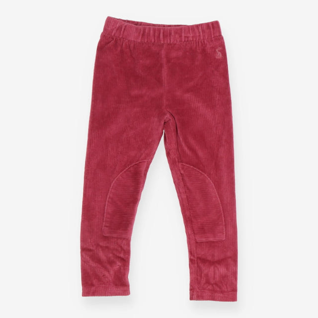 Leggings velour pink ribbed knee patches