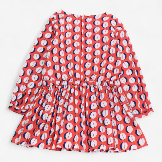 Orange Leaf Long Sleeve Dress